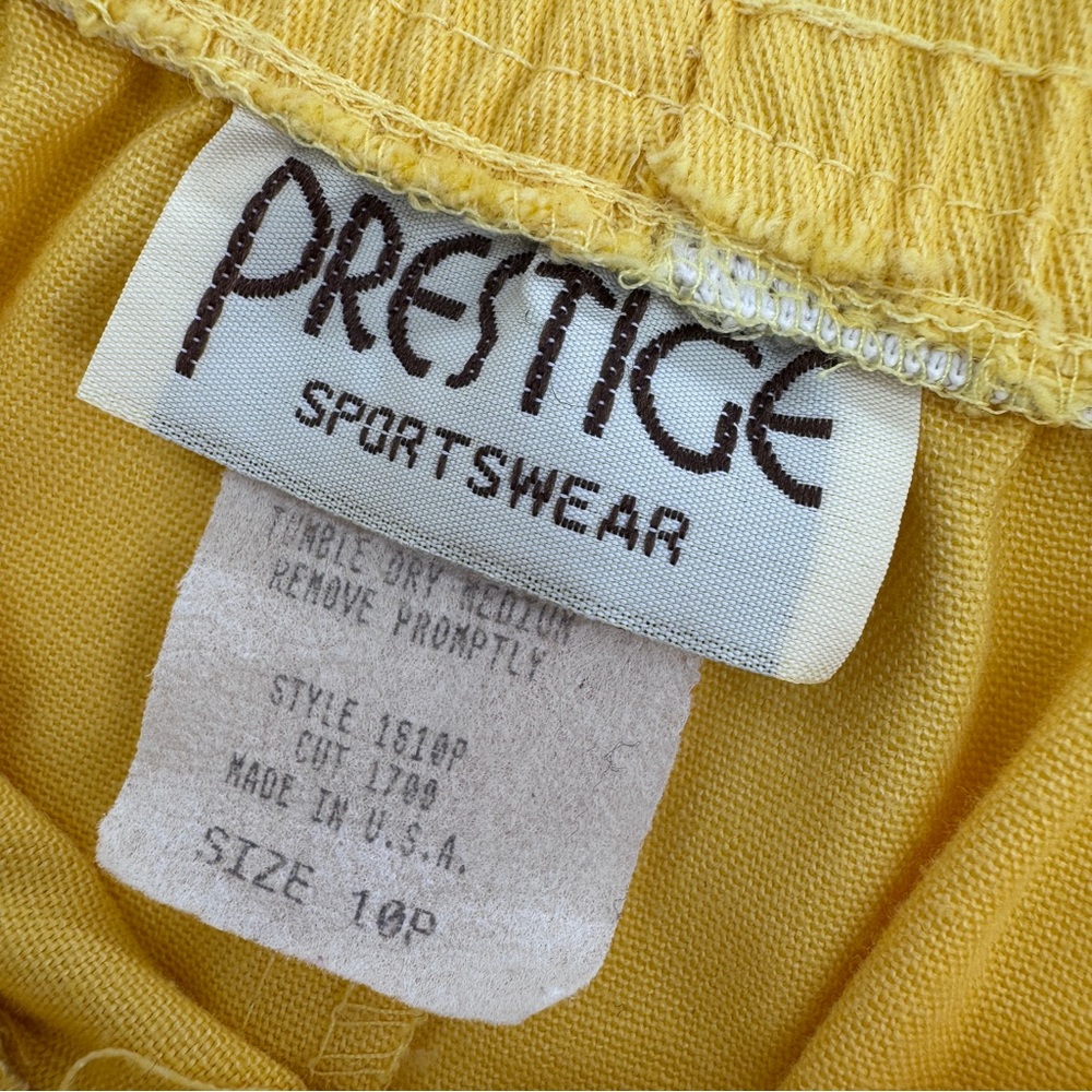 Vintage 70's Bright Yellow A-Line Midi Skirt Size 10 Petite Academia Preppy - Picture 4 of 5